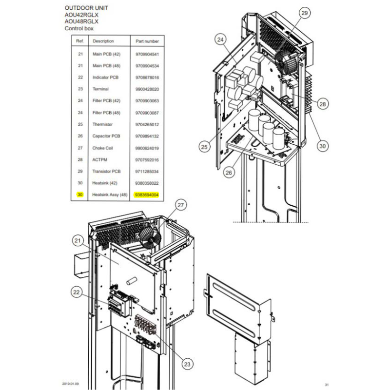 FUJITSU K9383694004 aka 9383694004  HEAT SINK ASSY HY