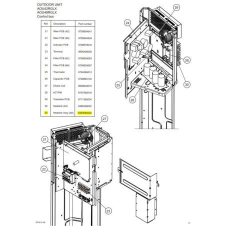 FUJITSU K9383694004 aka 9383694004  HEAT SINK ASSY HY