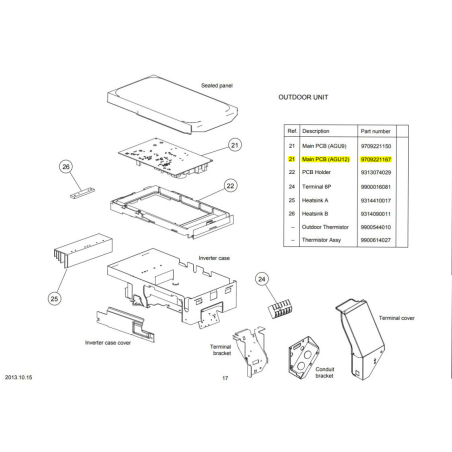 FUJITSU K9709221167 aka 9709221167 INVERTER CONTROL 12RLFFH HY