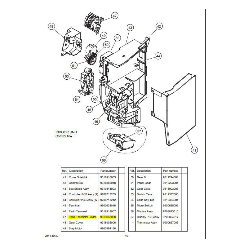 FUJITSU K9319068008 aka 9319068008 HOLDER ROOM THRM RLS2