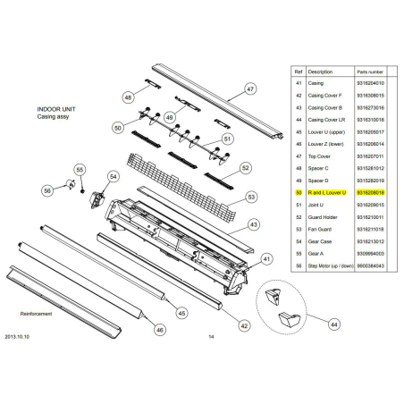 FUJITSU K9316208018 aka 9316208018 R AND L LOUVER U AGU9~15RLF