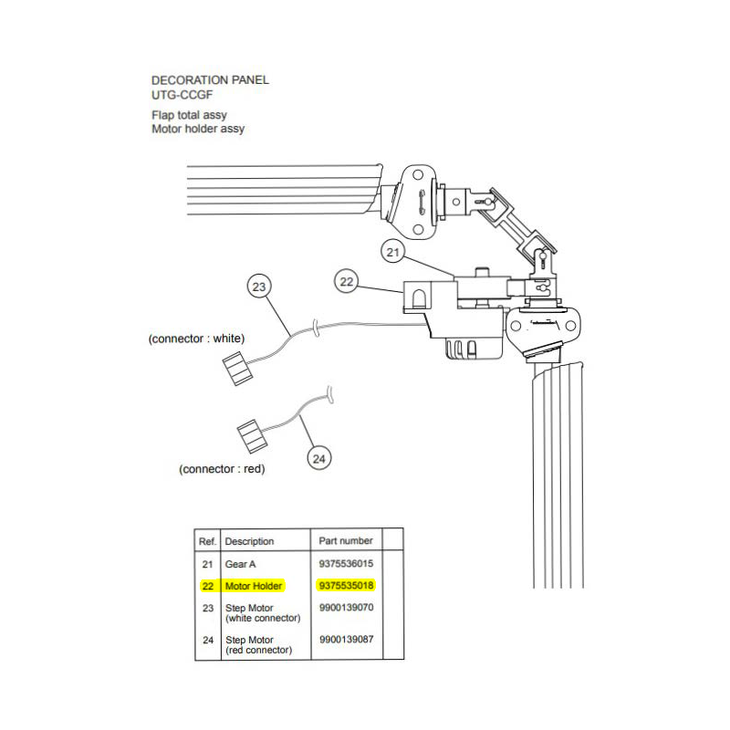 FUJITSU K9375535018 aka 9375535018 HOLDER MOTOR PACCi