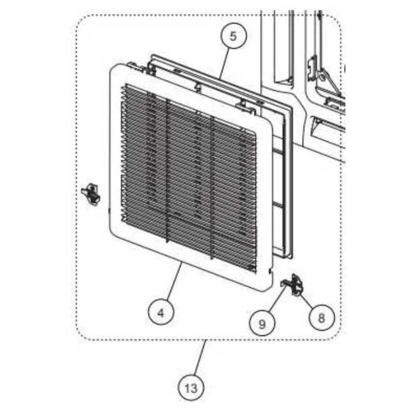 FUJITSU K9375726027 aka 9375726027 INTAKE GRILL TA UTG