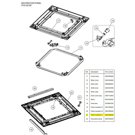 FUJITSU K9381355006 aka 9381355006 INSULATION C PANEL HY