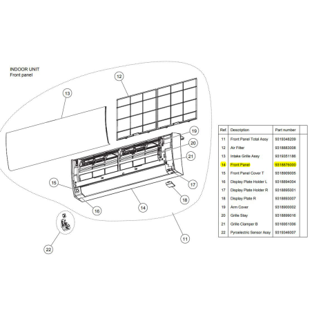 FUJITSU K9318876000 aka 9318876000 FRONT PANEL DW RLS2