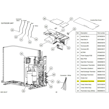 FUJITSU K9374423187 aka 9374423187 Compressor Sub Assy