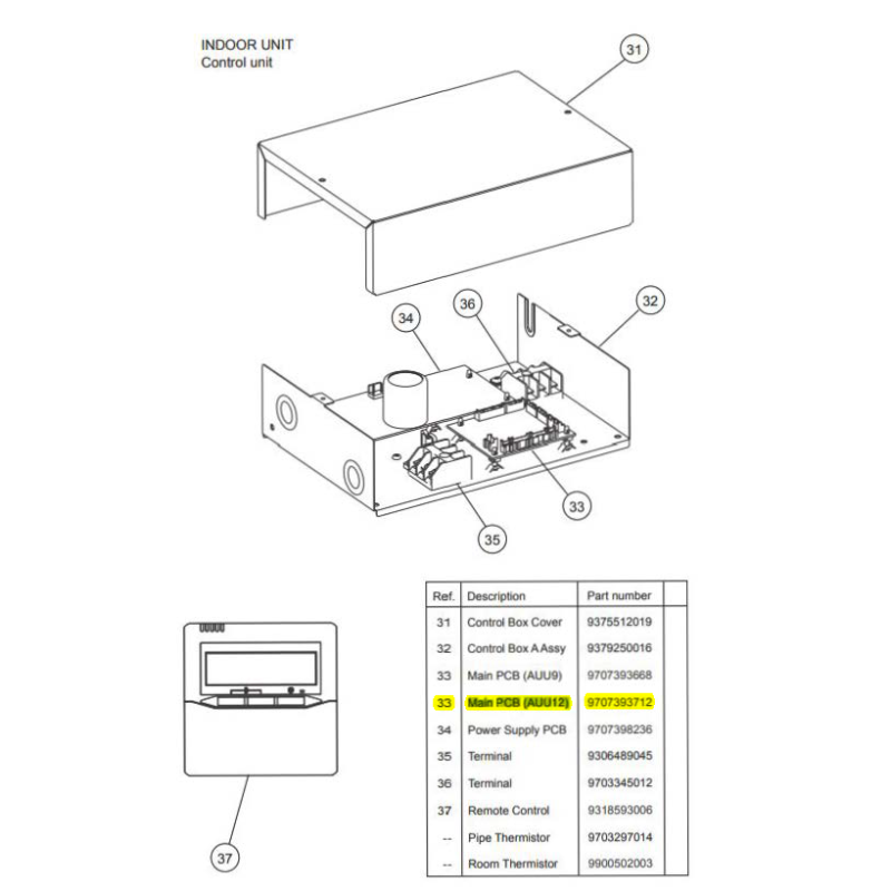 FUJITSU K9707393712 aka 9707393712 Main PCB (AUU12)
