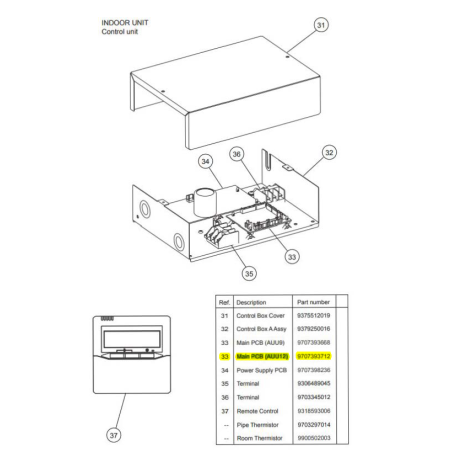 FUJITSU K9707393712 aka 9707393712 Main PCB (AUU12)