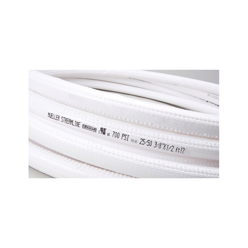 1/4 inch x 50 ft. Line Set Mueller Streamline HVAC Copper Refrigerant Pipes with DURAGUARD PE Insulation (164 ft optional)