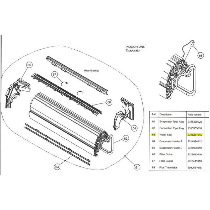 FUJITSU K9315251015 aka 9315251015  WATER SEAL RACi HVII