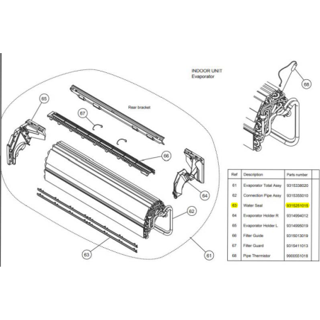 FUJITSU K9315251015 aka 9315251015  WATER SEAL RACi HVII