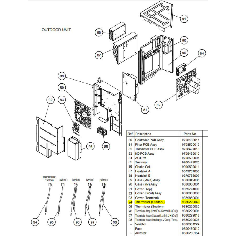 FUJITSU K9380229049 aka 9380229049 Thermistor (Outdoor)