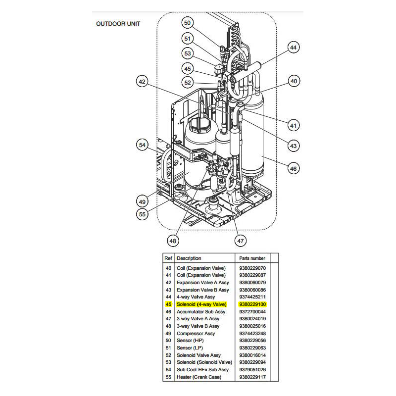 FUJITSU K9380229100 aka 9380229100 Solenoid (4-way Valve)