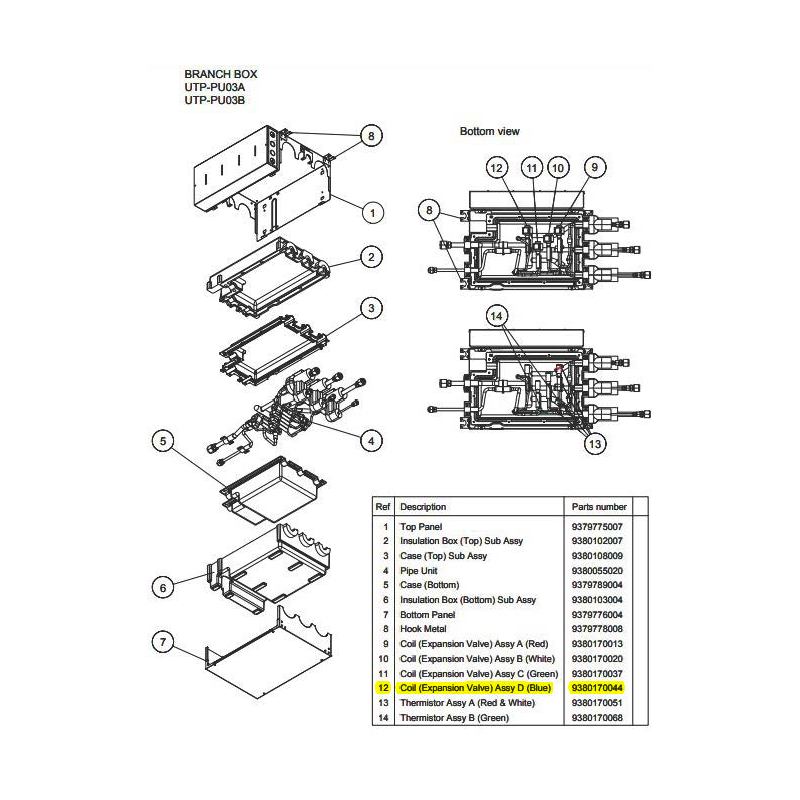 FUJITSU K9380170044 aka 9380170044 COIL EXPANSION VALVE D UTP