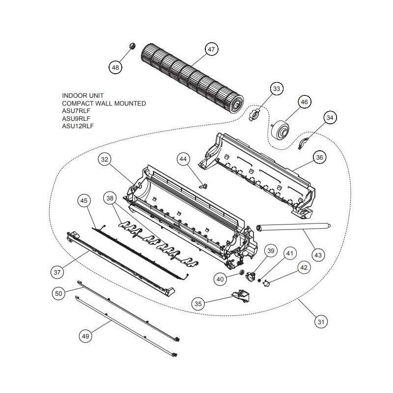 FUJITSU K9317657006 aka 9317657006 LOUVER Z LOWER WIDE HFI