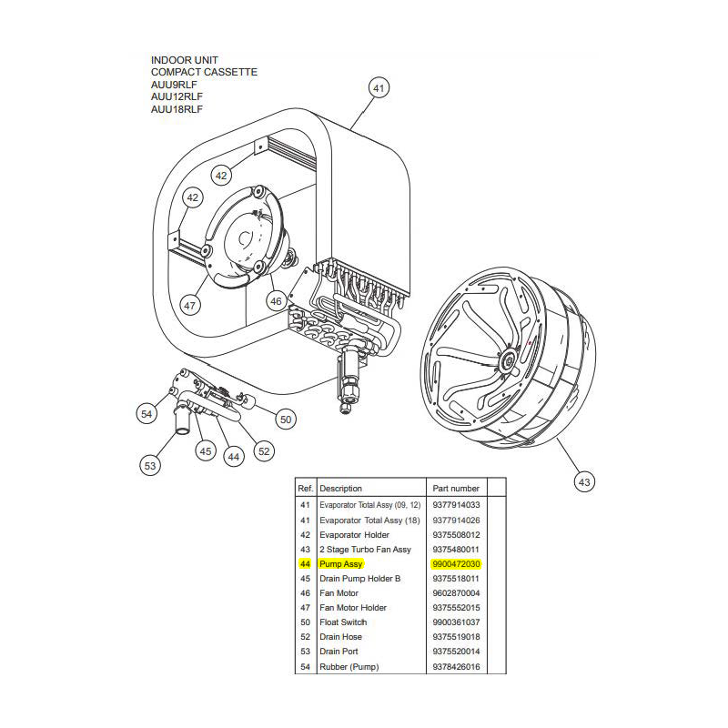 FUJITSU K9900472030 aka 9900472030 Pump Assy