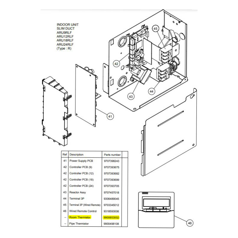 FUJITSU K9900653002 aka 9900653002 Room Thermistor