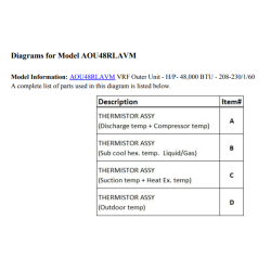 FUJITSU K9900506018 aka 9900506018 THERMISTOR-ASSY HVAB
