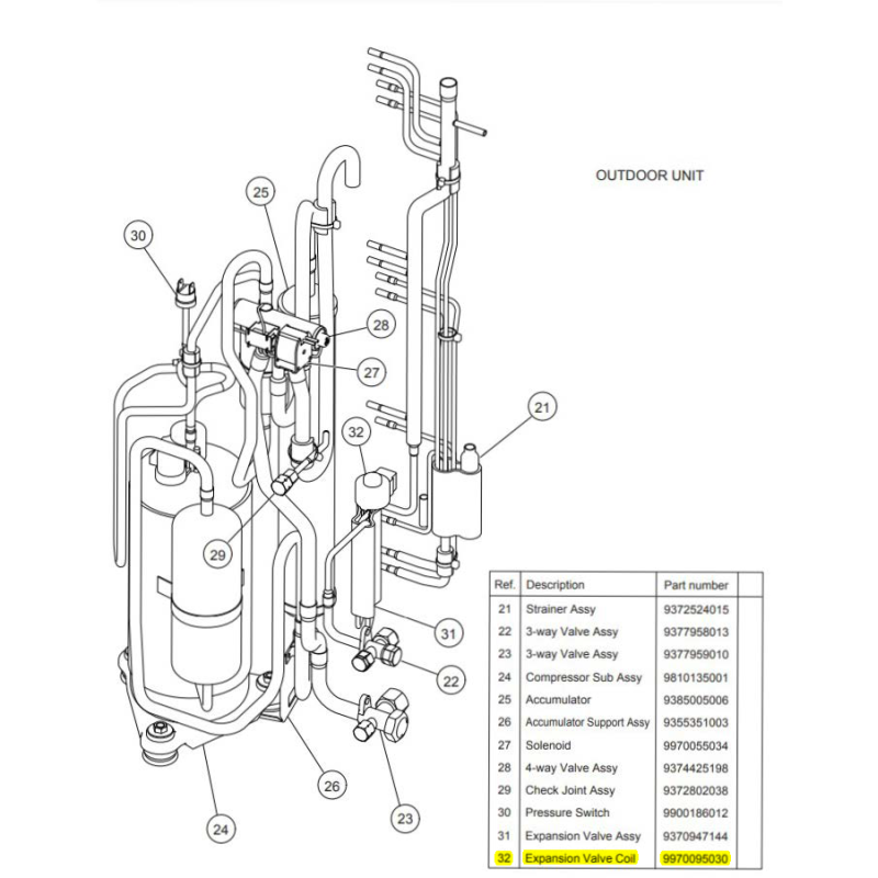 FUJITSU K9970095030 aka 9970095030 COIL EXPANSION VALVE CLX1