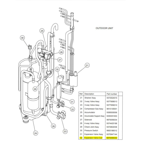 FUJITSU K9970095030 aka 9970095030 COIL EXPANSION VALVE CLX1