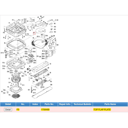 DAIKIN 1706488 TOP FLAP PLATE