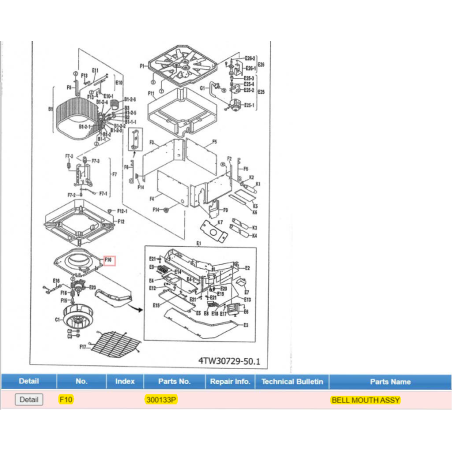 DAIKIN 300133P BELL MOUTH ASSY
