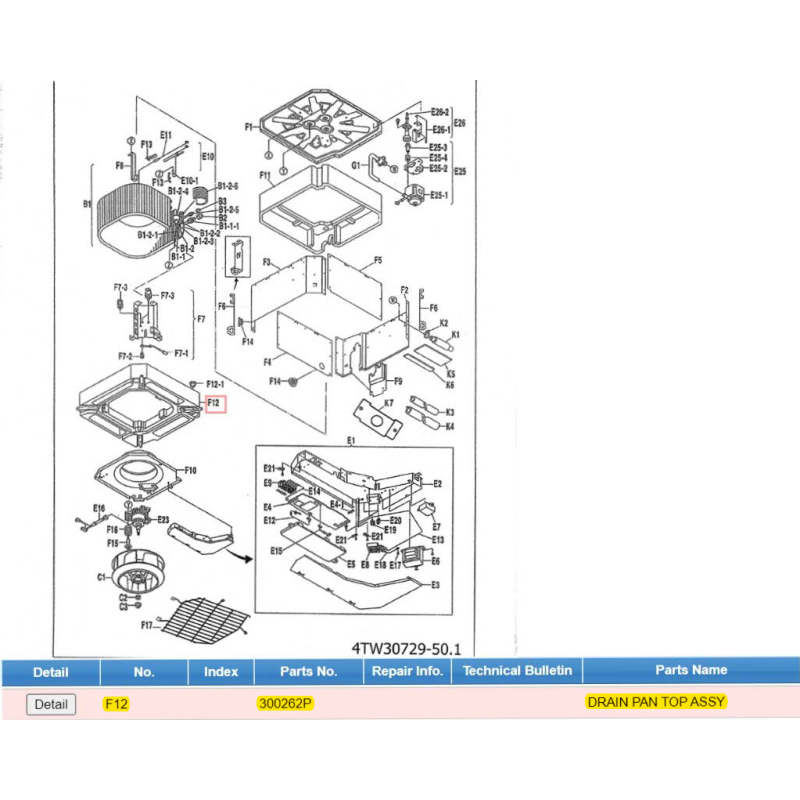 DAIKIN 300262P Drain Pan Top Assembly