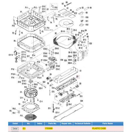 DAIKIN 1703009 PLASTIC CASE