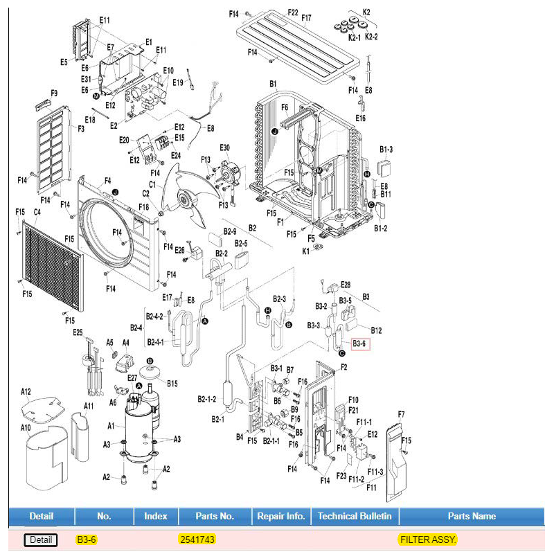 DAIKIN 2541743 FILTER ASSY.
