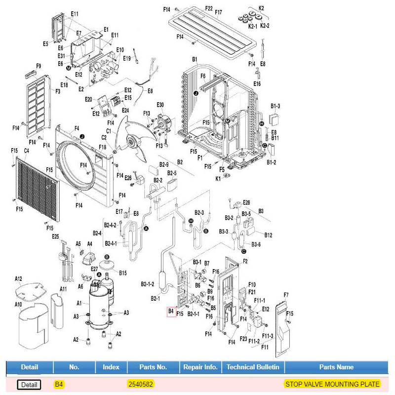 DAIKIN 2540582 STOP VALVE MOUNTING PLATE