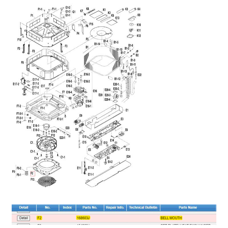 DAIKIN 168603J BELL MOUTH