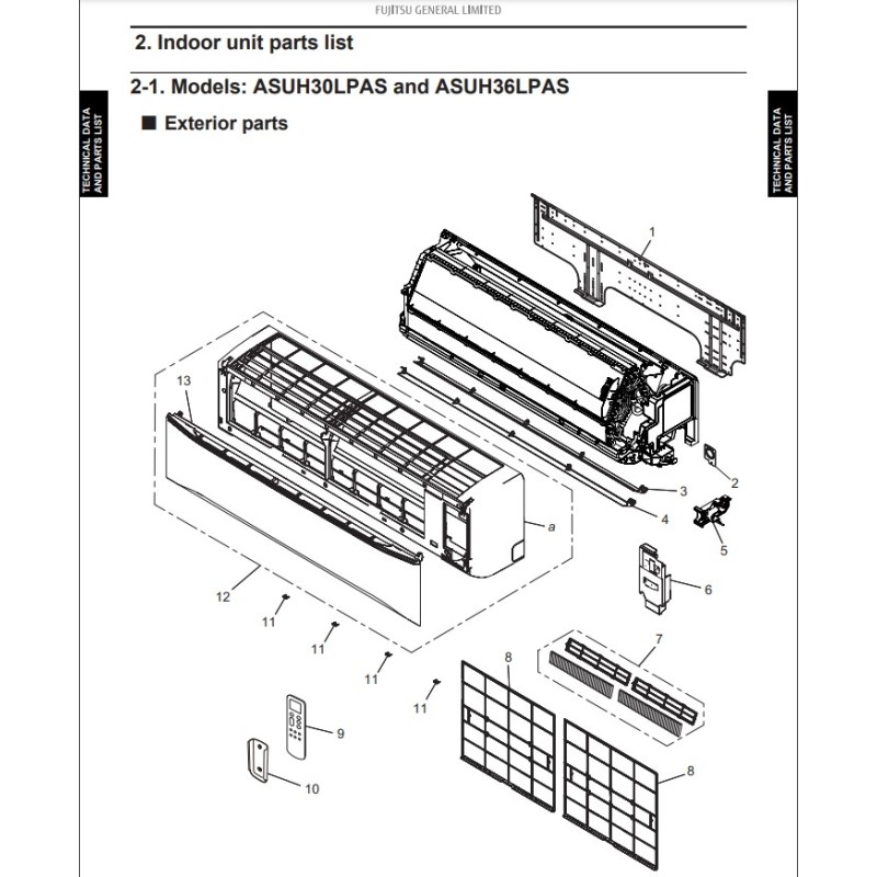 FUJITSU K9386990004 aka 9386990004 BRACKET WALL HY ASU30RLE