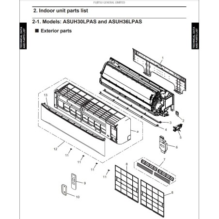 FUJITSU K9386990004 aka 9386990004 BRACKET WALL HY ASU30RLE