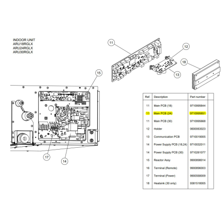 FUJITSU K9710995651 aka 9710995651 CONTROLLER PCB ASSY HY