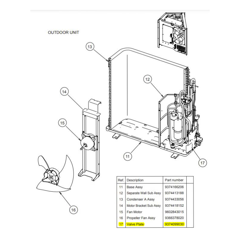 FUJITSU K9374099030 aka 9374099030 PLATE VALVE R547 HY