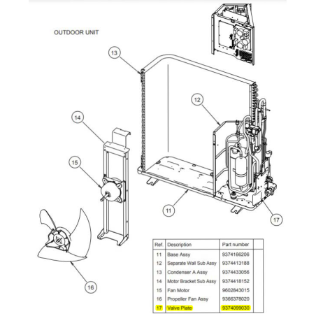 FUJITSU K9374099030 aka 9374099030 PLATE VALVE R547 HY