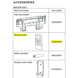 FUJITSU K9332820003 aka 9332820003 REMOTE CONTROL 9/12RL2