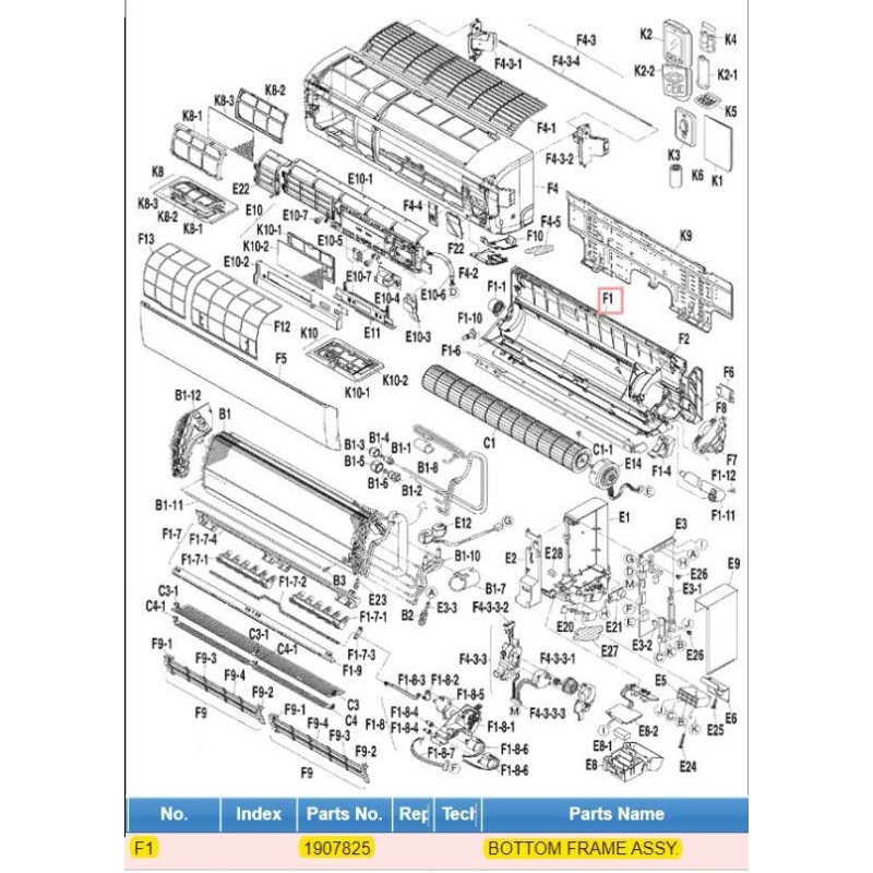 DAIKIN 1907825 BOTTOM FRAME ASSY.