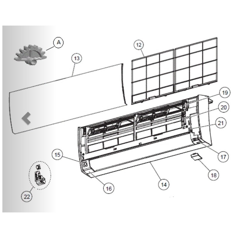 FUJITSU K9317250009 aka 9317250009 AIR FILTER KIT HFI UTR-FA16 + UTR-FA16-2 NO FRAME A2L