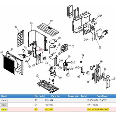 DAIKIN 4027047 FAN MOTOR BRACKET