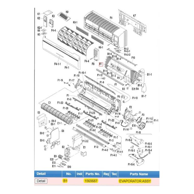 DAIKIN 1565687 EVAPORATOR ASSY.