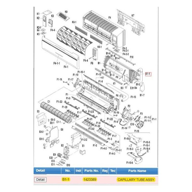DAIKIN 1423389 CAPILLARY TUBE ASSY.