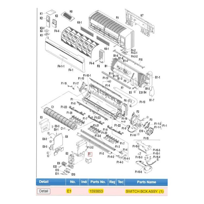 DAIKIN 1593853 SWITCH BOX ASSY. (1)