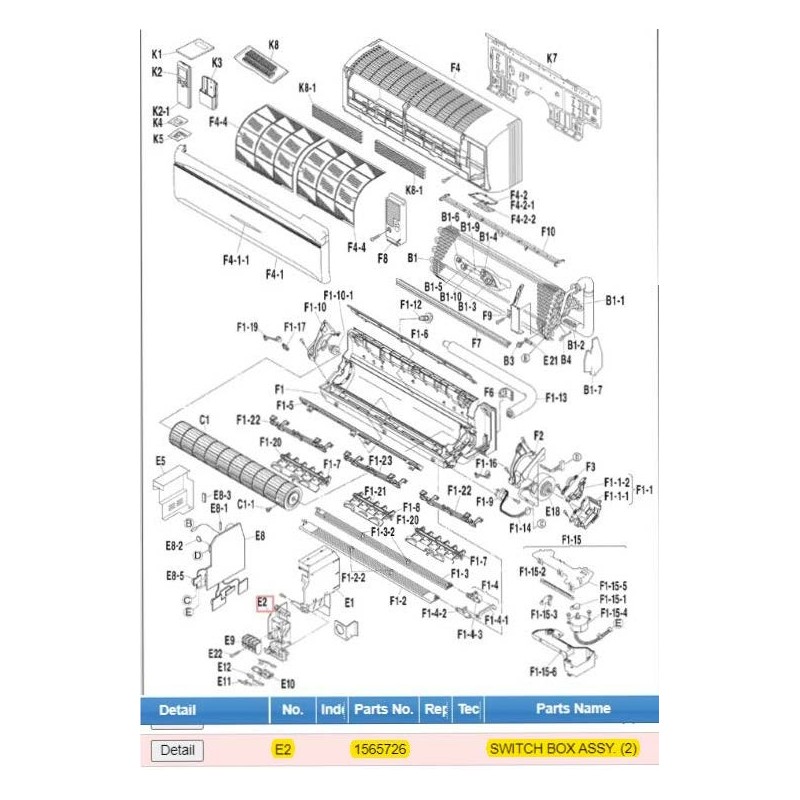 DAIKIN 1565726 SWITCH BOX ASSY. (2)