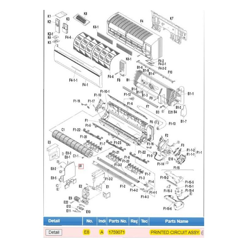 DAIKIN 1759071 PRINTED CIRCUIT ASSY. (CONTROL)