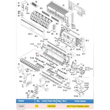 DAIKIN 1407039 BOTTOM FRAME ASSY.