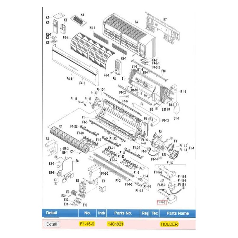 DAIKIN 1404821 HOLDER