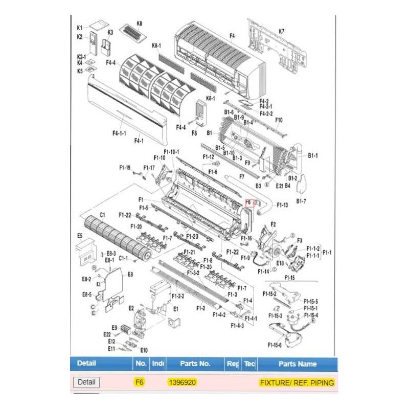 DAIKIN 1396920 FIXTURE/ REF. PIPING