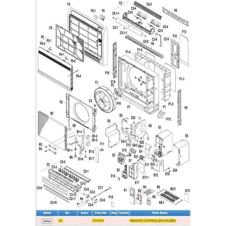 DAIKIN 2111519 REMOTE CONTROLLER HOLDER