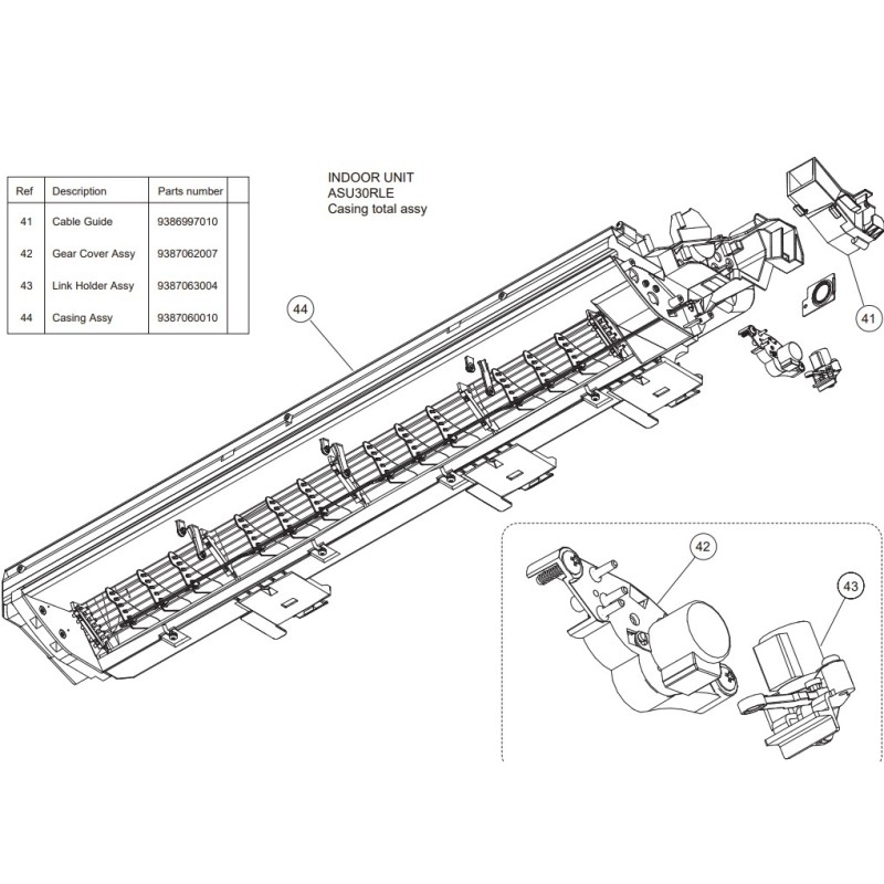 FUJITSU K9386997010 aka 9386997010 CABLE GUIDE HY ASU30RLE
